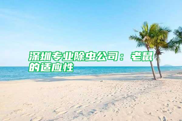深圳專業除蟲公司:老鼠的適應性