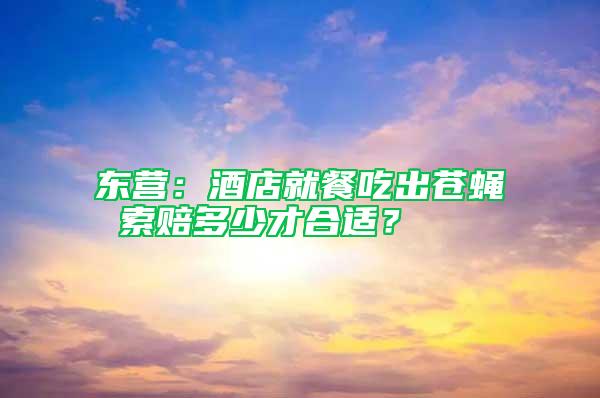 東營(yíng):酒店就餐吃出蒼蠅 索賠多少才合適?