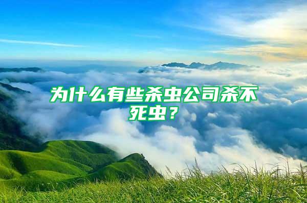 為什么有些殺蟲公司殺不死蟲?