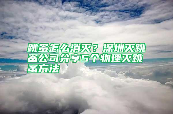 跳蚤怎么消滅?深圳滅跳蚤公司分享5個(gè)物理滅跳蚤方法