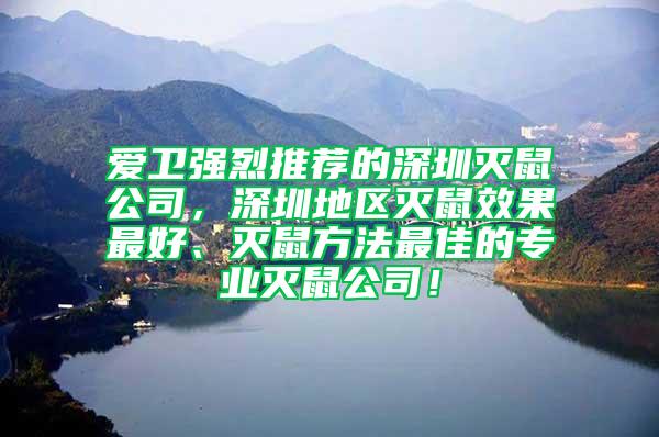 愛衛(wèi)強(qiáng)烈推薦的深圳滅鼠公司,深圳地區(qū)滅鼠效果最好、滅鼠方法最佳的專業(yè)滅鼠公司!