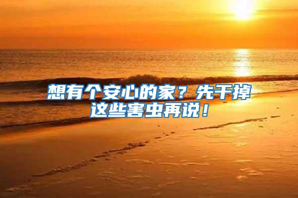 想有個安心的家？先干掉這些害蟲再說！