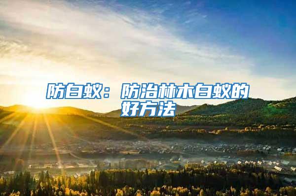 防白蟻:防治林木白蟻的好方法