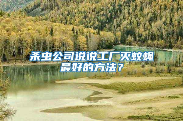 殺蟲公司說說工廠滅蚊蠅最好的方法?