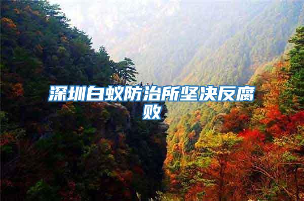 深圳白蟻防治所堅(jiān)決反腐敗