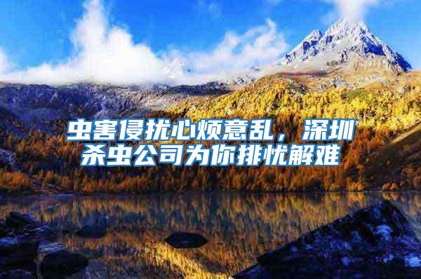 蟲(chóng)害侵?jǐn)_心煩意亂,深圳殺蟲(chóng)公司為你排憂解難
