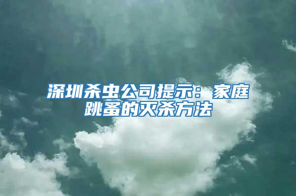 深圳殺蟲公司提示:家庭跳蚤的滅殺方法