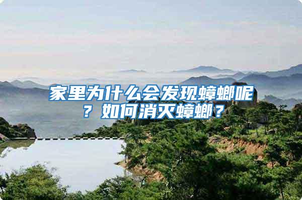 家里為什么會發現蟑螂呢？如何消滅蟑螂？