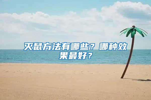 滅鼠方法有哪些？哪種效果最好？