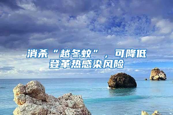 消殺“越冬蚊”，可降低登革熱感染風險