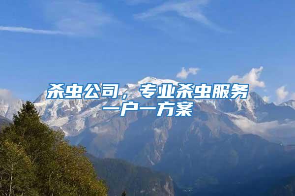 殺蟲公司，專業殺蟲服務一戶一方案