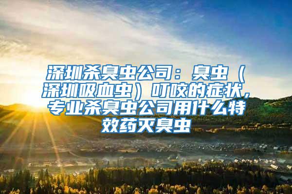深圳殺臭蟲公司:臭蟲(深圳吸血蟲)叮咬的癥狀,專業殺臭蟲公司用什么特效藥滅臭蟲