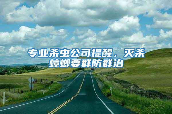 專業(yè)殺蟲公司提醒,滅殺蟑螂要群防群治