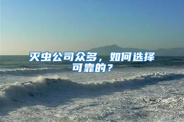 滅蟲公司眾多,如何選擇可靠的?