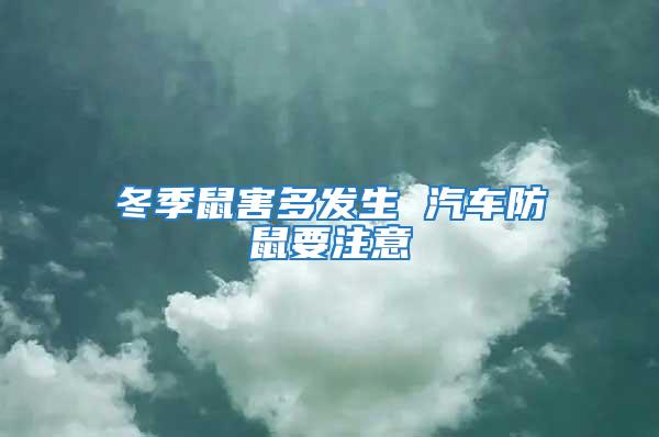 冬季鼠害多發(fā)生 汽車(chē)防鼠要注意
