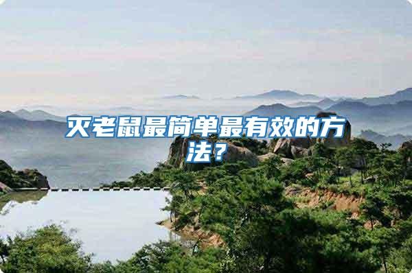 滅老鼠最簡單最有效的方法?