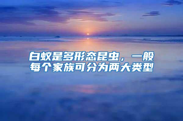 白蟻是多形態(tài)昆蟲,一般每個家族可分為兩大類型