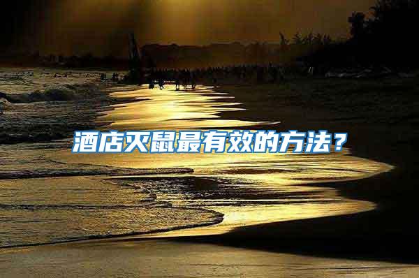 酒店滅鼠最有效的方法?