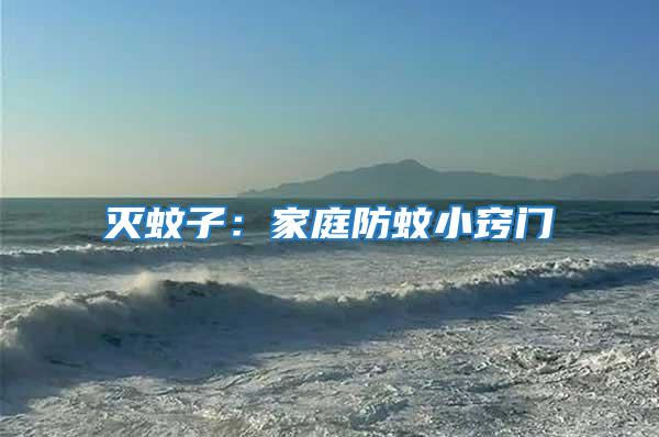 滅蚊子:家庭防蚊小竅門