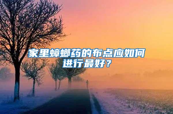 家里蟑螂藥的布點應(yīng)如何進行最好?