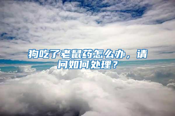 狗吃了老鼠藥怎么辦，請問如何處理？