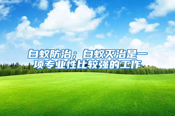 白蟻防治;白蟻滅治是一項專業性比較強的工作