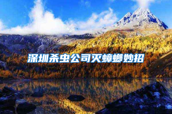 深圳殺蟲(chóng)公司滅蟑螂妙招