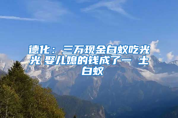 德化:三萬(wàn)現(xiàn)金白蟻吃光光 娶兒媳的錢成了一抔土 白蟻