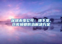 深圳殺蟲(chóng)公司：地下室、倉(cāng)庫(kù)蟑螂防治解決方案
